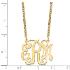 Sterling Silver/Gold-plated Medium Monogram Necklace XNA534GP