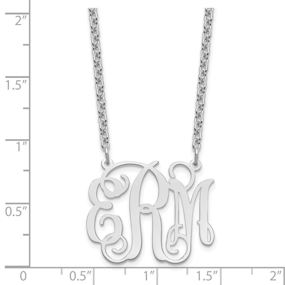 Sterling Silver/Rhodium-plated Medium Monogram Necklace XNA534SS
