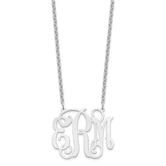 Sterling Silver/Rhodium-plated Large Monogram Necklace XNA535SS