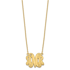 Sterling Silver/Gold-plated Etched Monogram Necklace XNA538GP