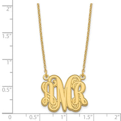 Sterling Silver/Gold-plated Etched Monogram Necklace XNA538GP
