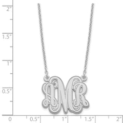 Sterling Silver/Rhodium-plated Etched Monogram Necklace XNA538SS