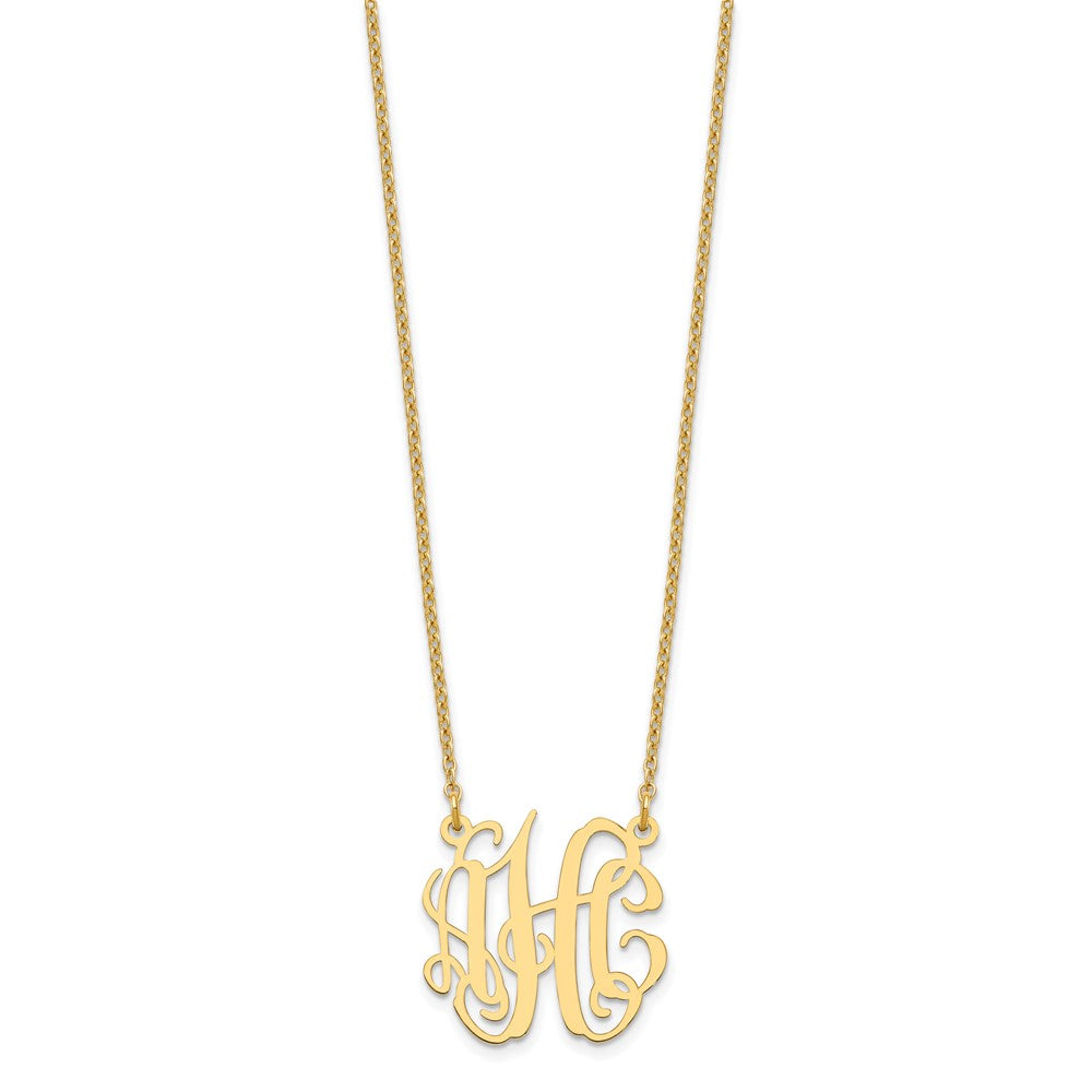 Sterling Silver/Gold-plated Small Monogram Necklace XNA546GP