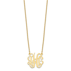 Sterling Silver/Gold-plated Small Monogram Necklace XNA546GP