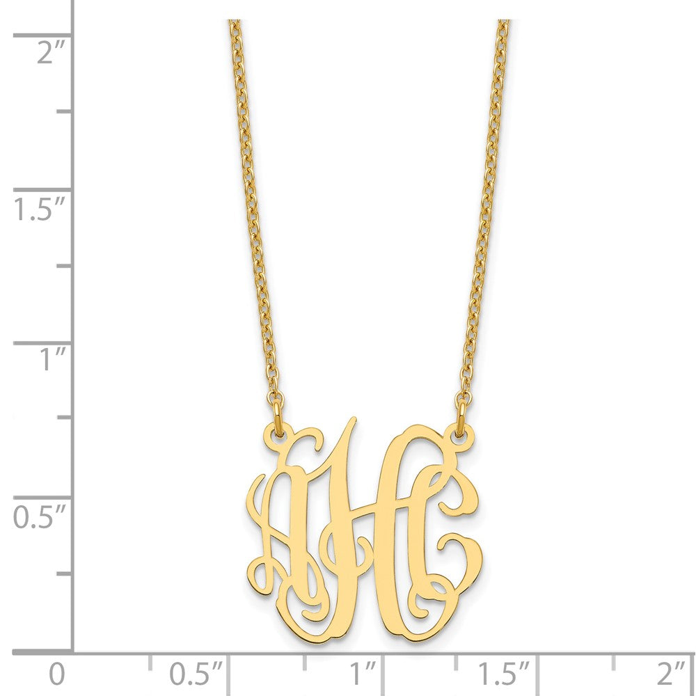 Sterling Silver/Gold-plated Small Monogram Necklace XNA546GP