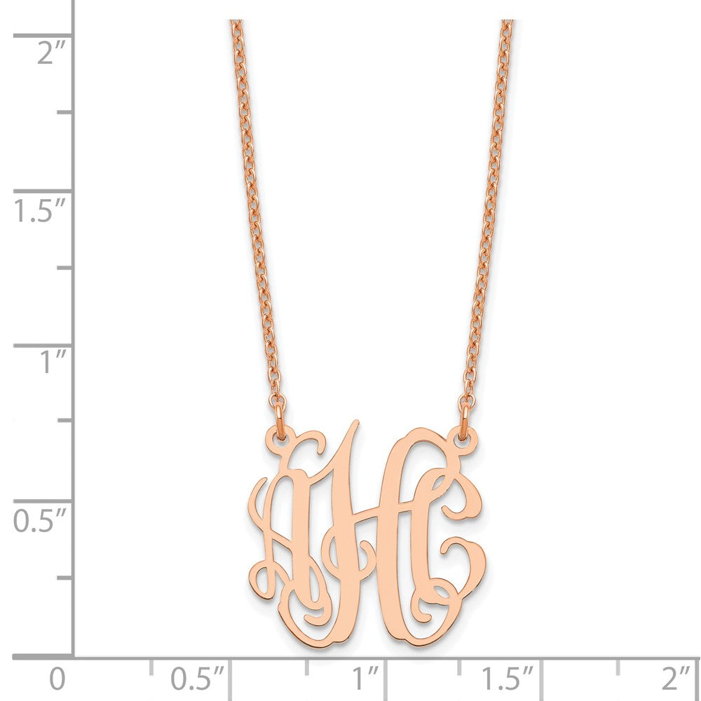 Sterling Silver/Rose-plated Small Monogram Necklace XNA546RP