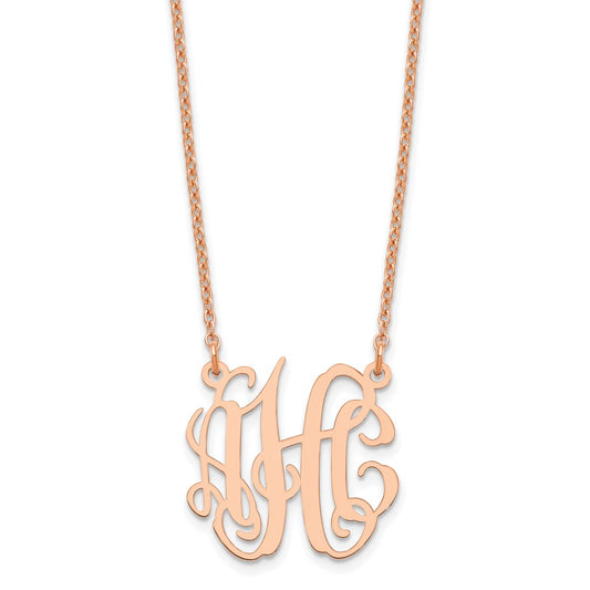 Sterling Silver/Rose-plated Small Monogram Necklace XNA546RP
