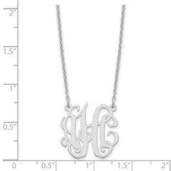 Sterling Silver/Rhodium-plated Small Monogram Necklace XNA546SS