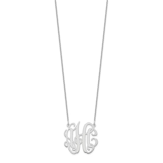 Sterling Silver/Rhodium-plated Small Monogram Necklace XNA547W