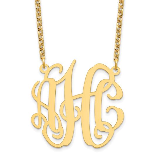 Sterling Silver/Gold-plated Medium Monogram Necklace XNA548GP