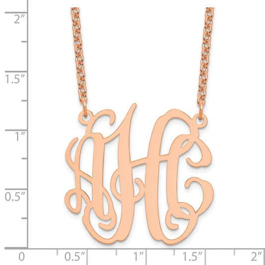 Sterling Silver/Rose-plated Medium Monogram Necklace XNA548RP