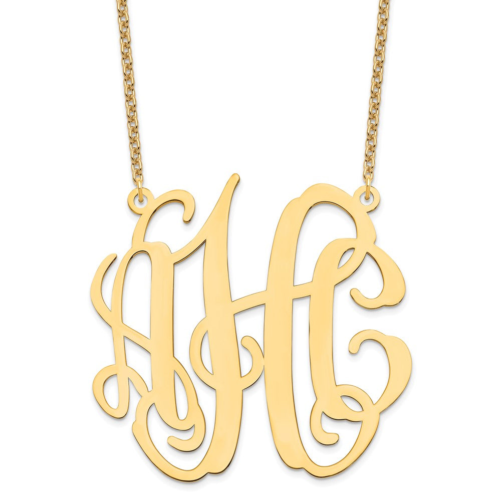 Sterling Silver/Gold-plated Large Monogram Necklace XNA550GP