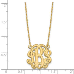 Sterling Silver/Gold-plated Etched Monogram Necklace XNA552GP
