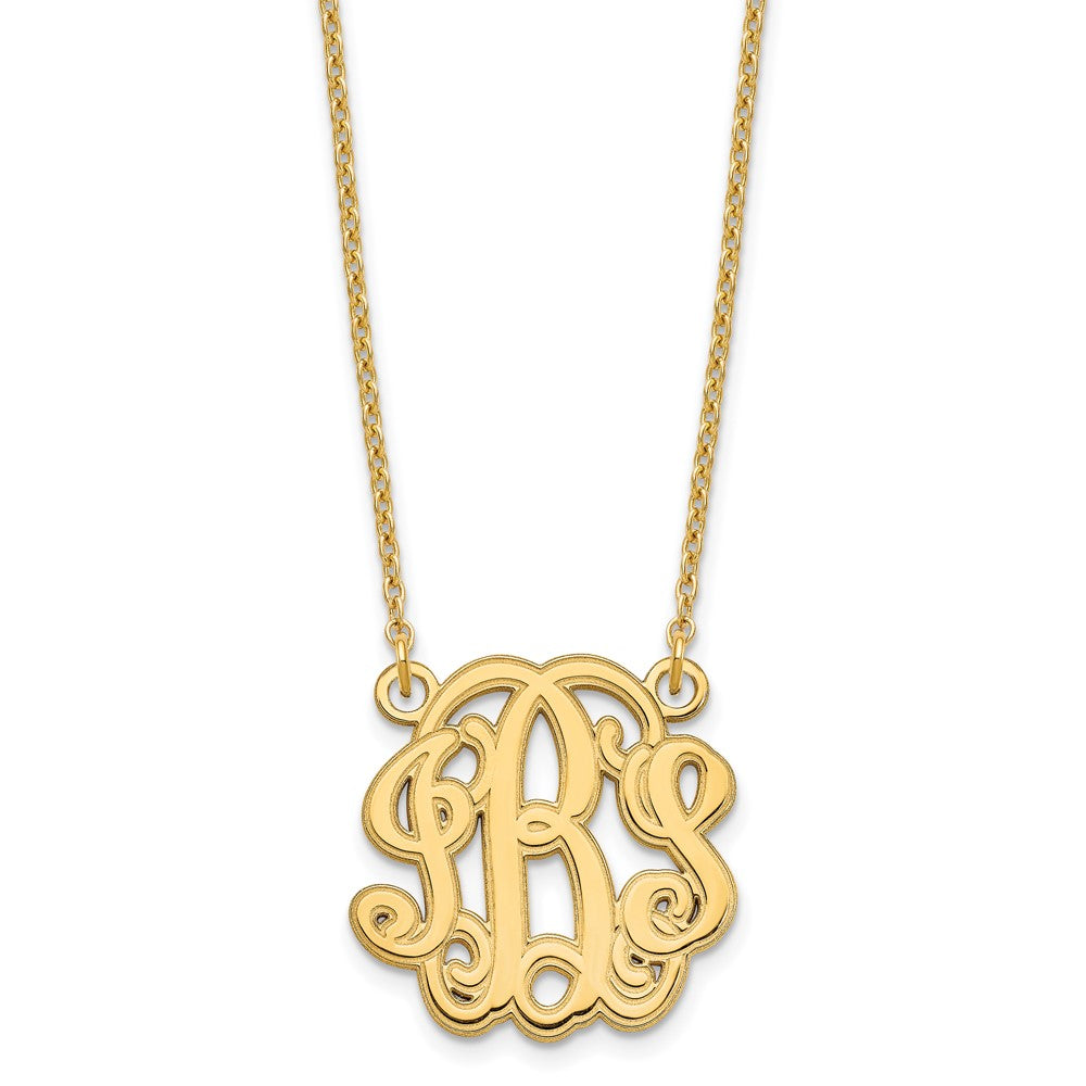 Sterling Silver/Gold-plated Etched Monogram Necklace XNA552GP