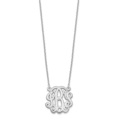 Sterling Silver/Rhodium-plated Etched Monogram Necklace XNA552SS