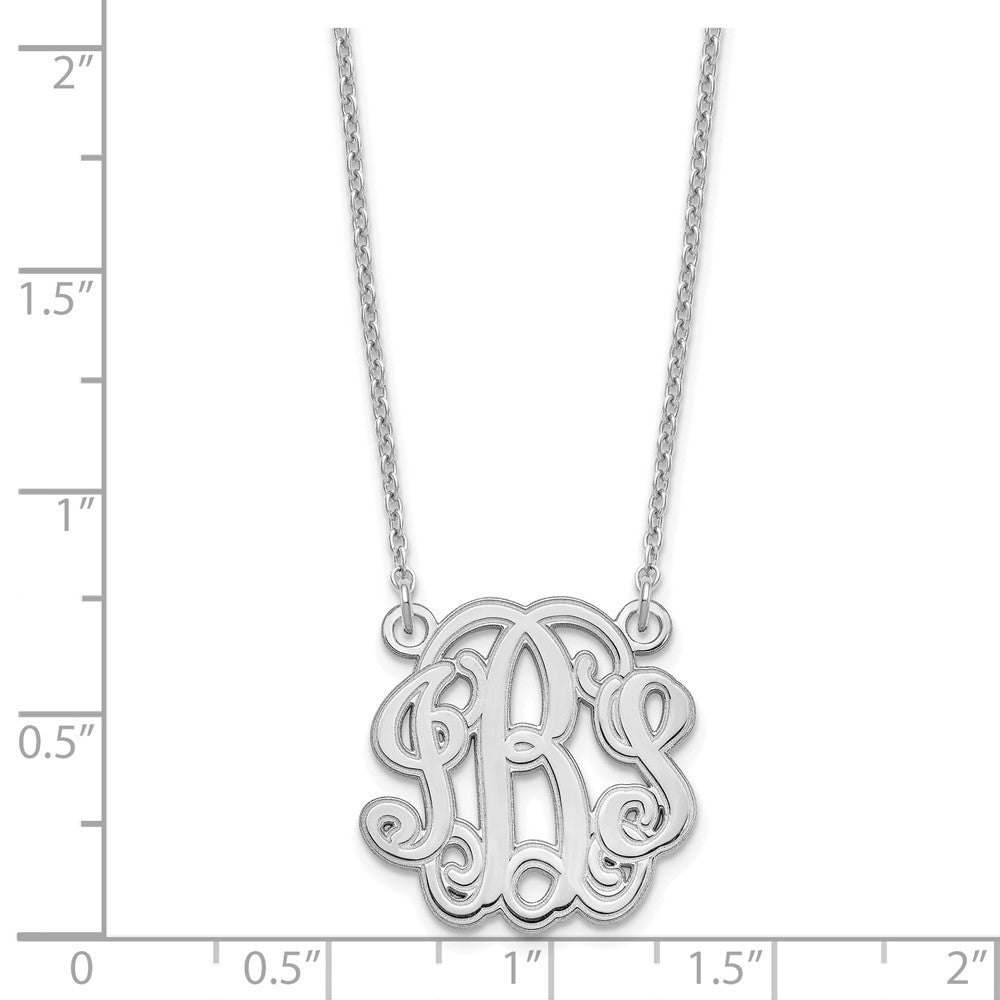 Sterling Silver/Rhodium-plated Etched Monogram Necklace XNA552SS