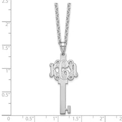 Sterling Silver/Rhodium-plated Etched Monogram Key Necklace XNA557SS