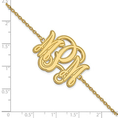 Sterling Silver/Gold-plated Etched Monogram Bracelet XNA562GP