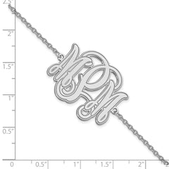 Sterling Silver/Rhodium-plated Etched Monogram Bracelet XNA562SS