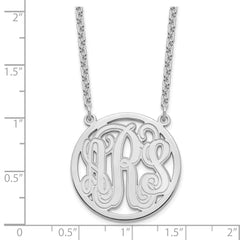 Sterling Silver/Rhodium-plated Etched Round Monogram Necklace XNA566SS