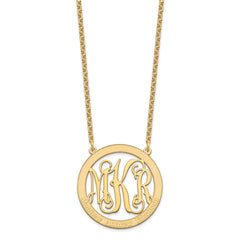 Sterling Silver/Gold-plated Large Family Monogram Necklace XNA570GP--6