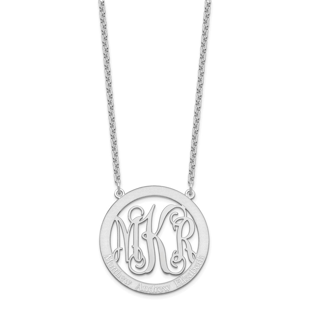 Sterling Silver/Rhodium-plated Large Family Monogram Necklace XNA570SS--6