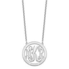 Sterling Silver/Rhodium-plated Large Family Monogram Necklace XNA570SS--6