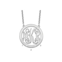Sterling Silver/Rhodium-plated Large Family Monogram Necklace XNA570SS--6