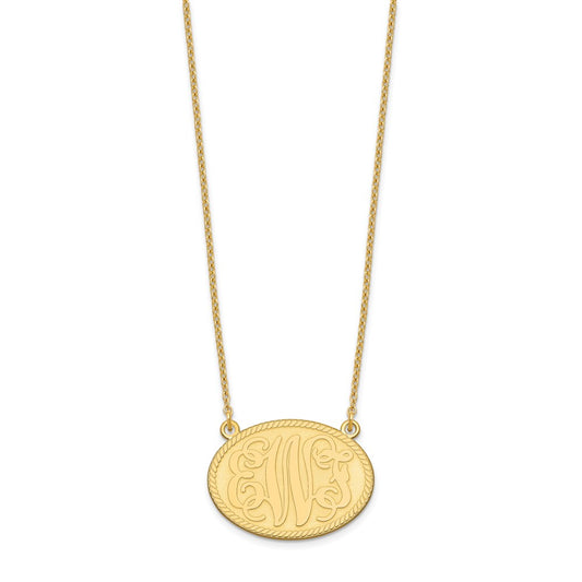 Sterling Silver/Gold-plated Brushed Monogram Necklace XNA575GP