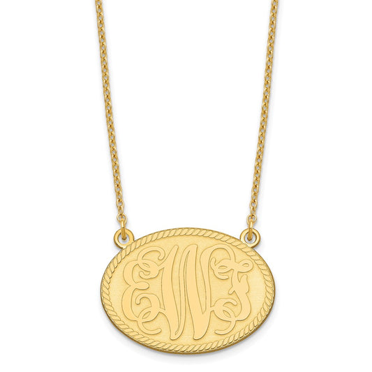 Sterling Silver/Gold-plated Brushed Monogram Necklace XNA575GP