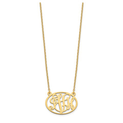 Sterling Silver/Gold-plated Oval Monogram Necklace XNA577GP