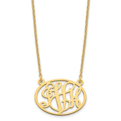 Sterling Silver/Gold-plated Oval Monogram Necklace XNA577GP