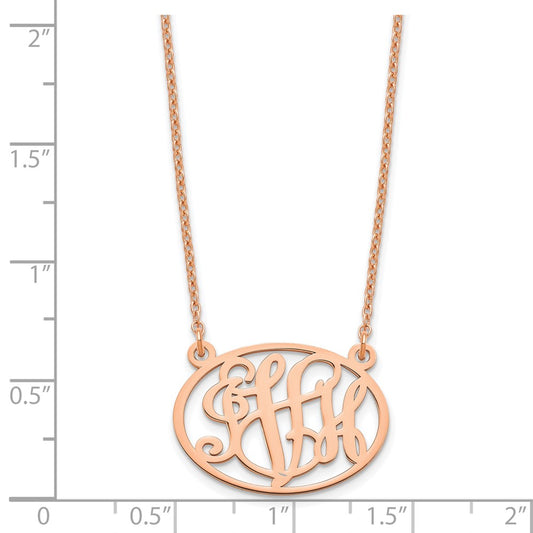 Sterling Silver/Rose-plated Oval Monogram Necklace XNA577RP
