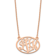 Sterling Silver/Rose-plated Oval Monogram Necklace XNA577RP