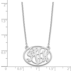 Sterling Silver/Rhodium-plated Oval Monogram Necklace XNA577SS
