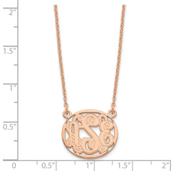Sterling Silver/Rose-plated Etched Oval Monogram Necklace XNA579RP