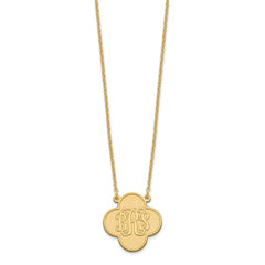 Sterling Silver/Gold-plated Clover Monogram Necklace XNA601GP