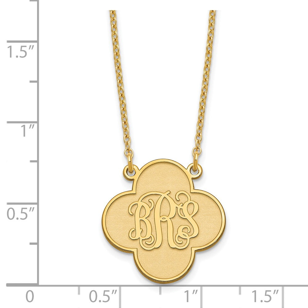 Sterling Silver/Gold-plated Clover Monogram Necklace XNA601GP