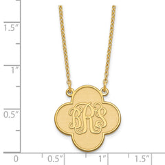 Sterling Silver/Gold-plated Clover Monogram Necklace XNA601GP