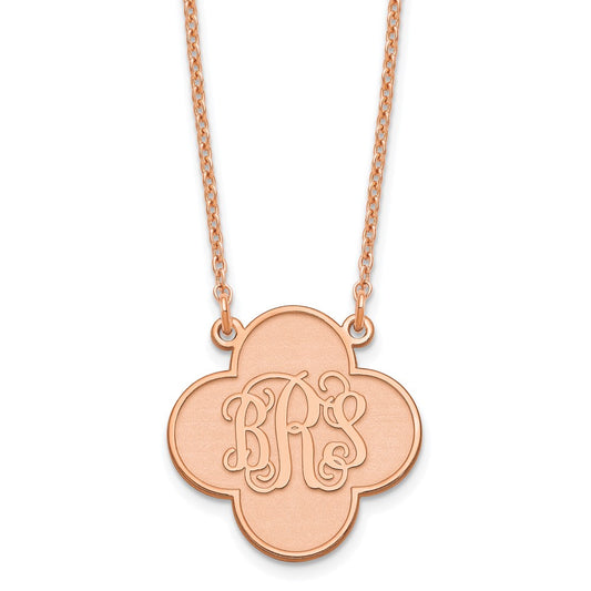 Sterling Silver/rose-plated Clover Monogram Necklace XNA601RP