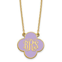Sterling Silver/Gold-plated Clover Monogram w/Epoxy Necklace XNA602GP