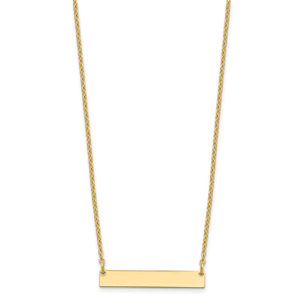 Sterling Silver/Gold-plated Small Blank Bar Necklace XNA637GP