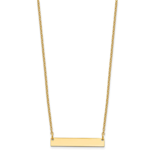 Sterling Silver/Gold-plated Small Blank Bar Necklace XNA637GP