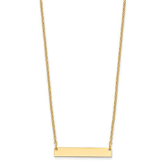 Sterling Silver/Gold-plated Small Blank Bar Necklace XNA637GP