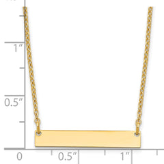 Sterling Silver/Gold-plated Small Blank Bar Necklace XNA637GP