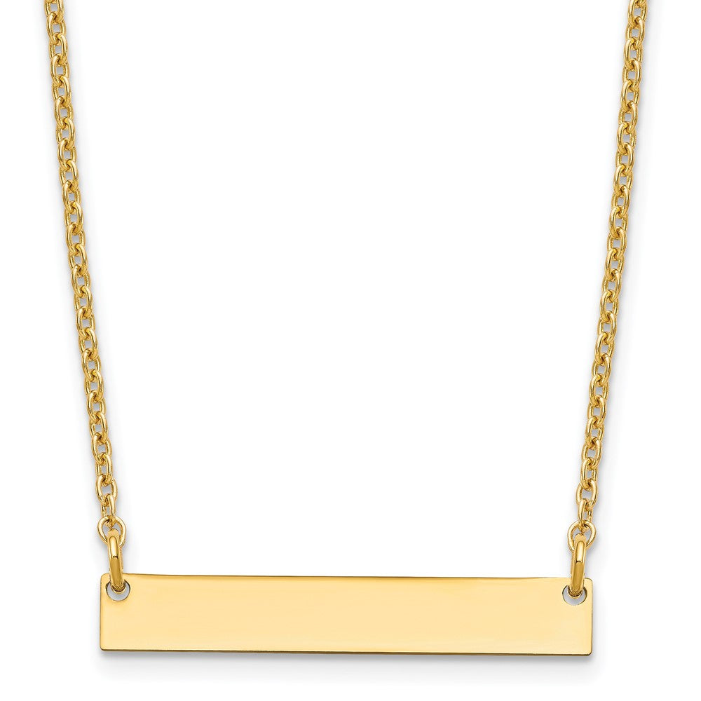 Sterling Silver/Gold-plated Small Blank Bar Necklace XNA637GP