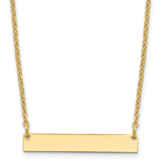 Sterling Silver/Gold-plated Small Blank Bar Necklace XNA637GP