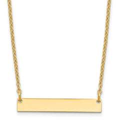 Sterling Silver/Gold-plated Small Blank Bar Necklace XNA637GP