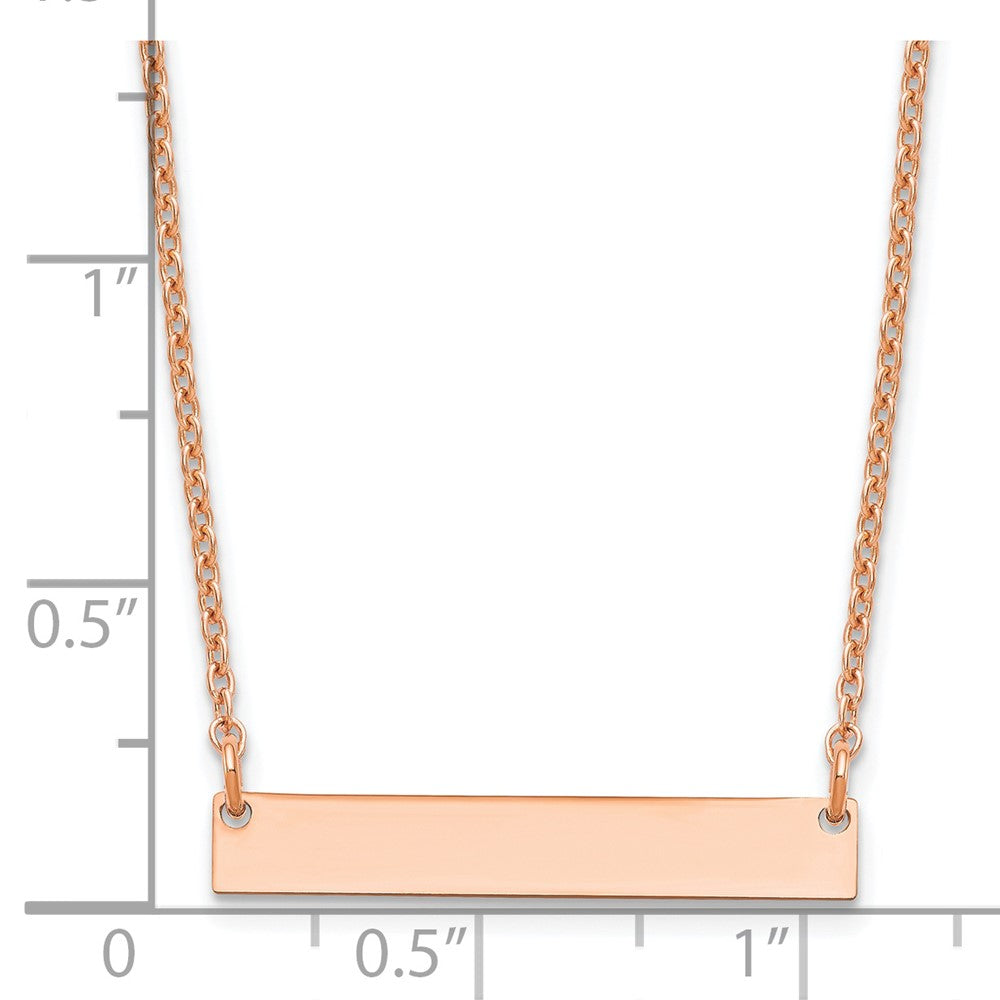 Sterling Silver/Rose-plated Small Blank Bar Necklace XNA637RP