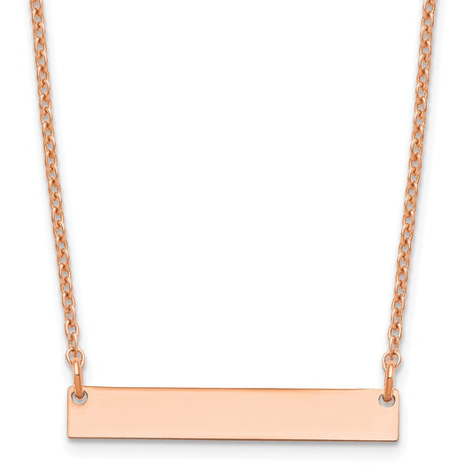 Sterling Silver/Rose-plated Small Blank Bar Necklace XNA637RP